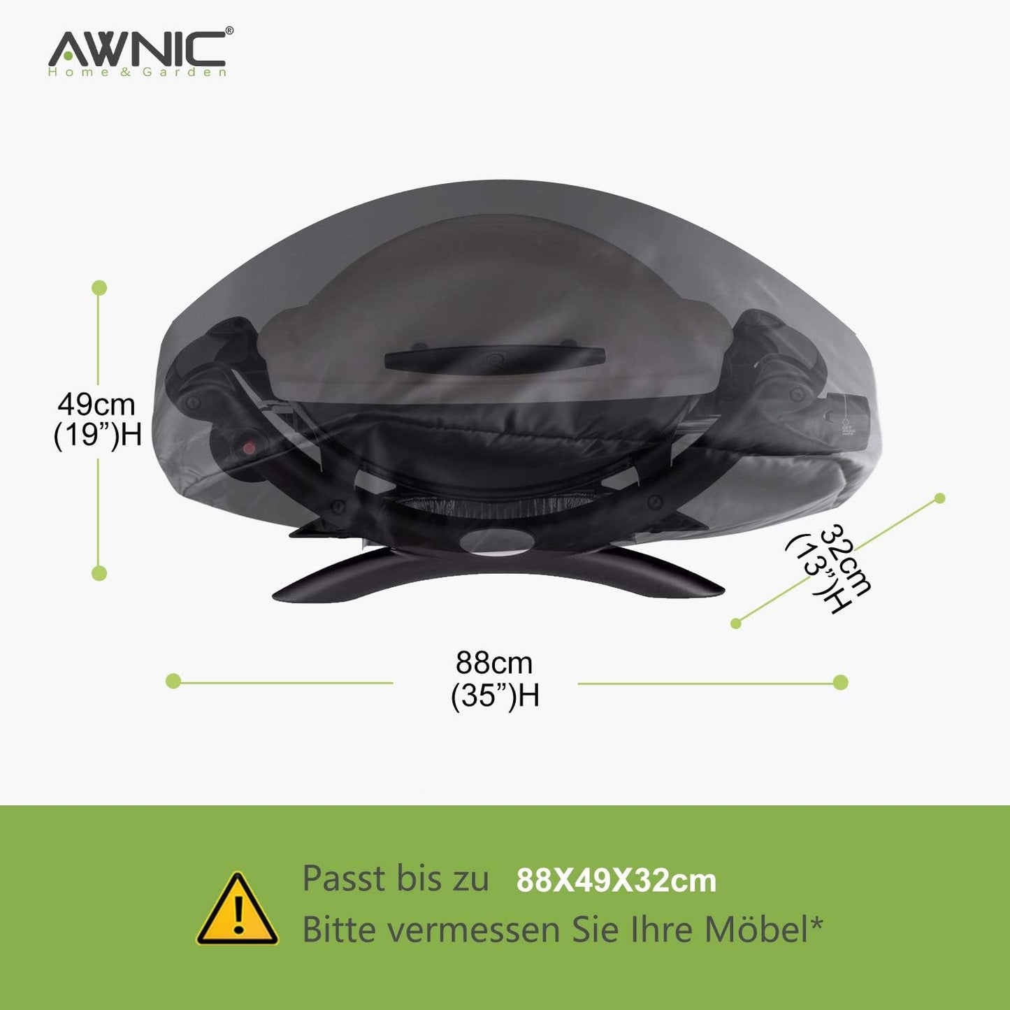 AWNIC Table Grill Cover 88x49x32cm