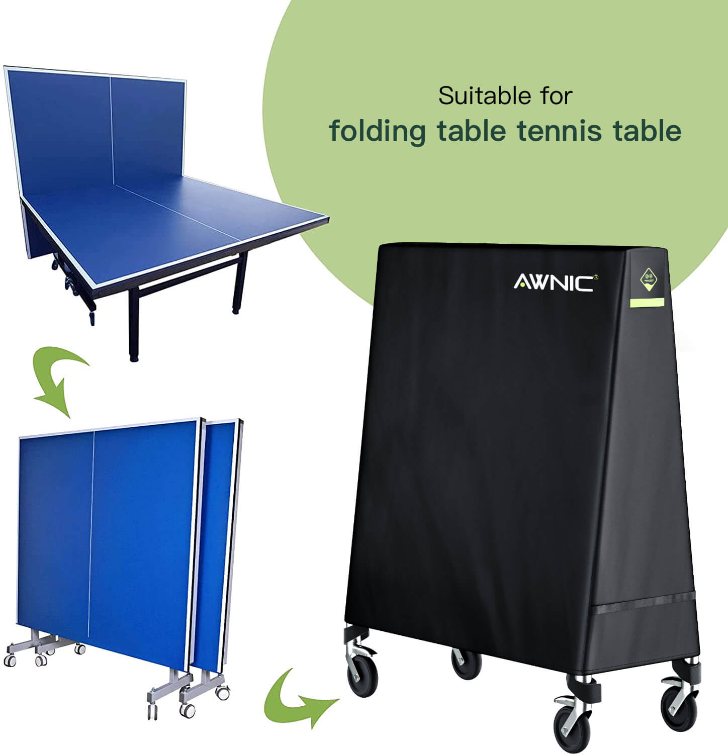 Awnic Housse de ping-Pong pour Table de ping-Pong - Résistant aux  déchirures - Imperméable - Coupe-Vent - Résistant aux UV - 165 x (25/70) x  170 cm